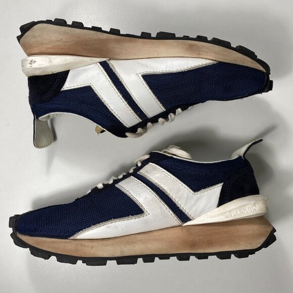 P202900 - Lanvin Mesh Bumper Sneaker "Navy Blue" mens size EU 39 / US 6-6.5 - Picture 7 of 10